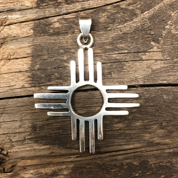 Handmade Jewelry Zia Symbol Pendant Handmade Silver 925 Stamped